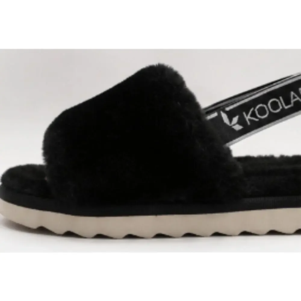 Kookaburra by UGG Black Faux Fur Fuzzy Slide Sandals – Kids 3.5 / Women’s 5.5